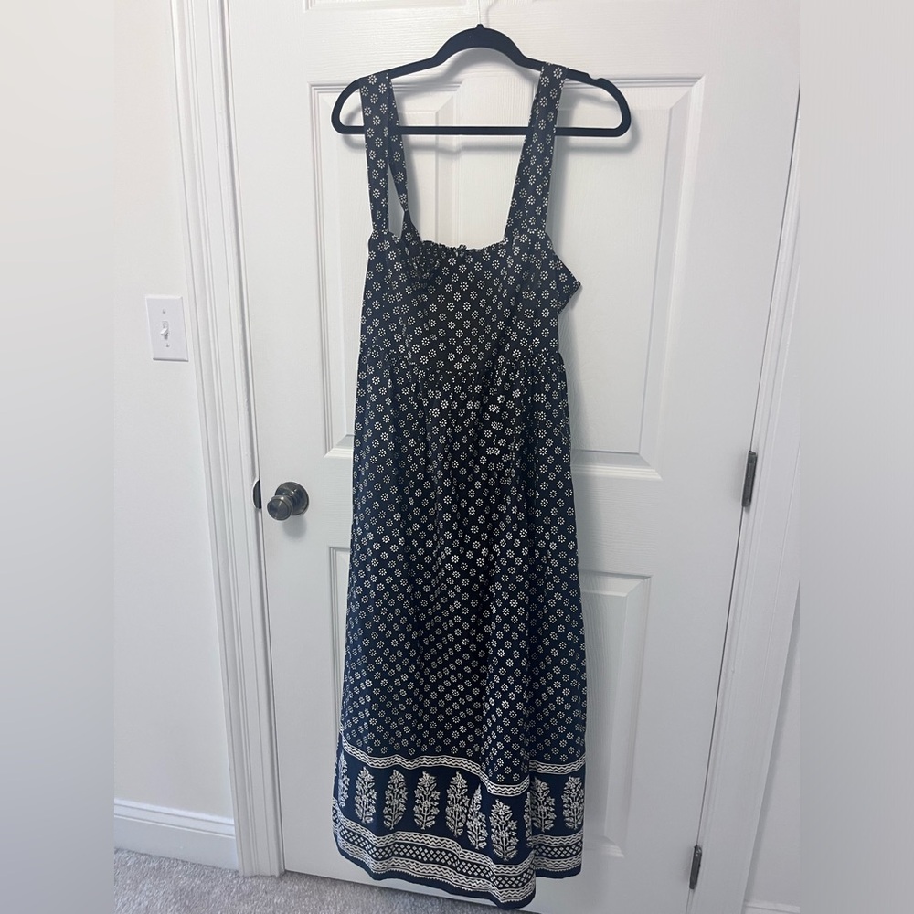 J Crew Squareneck Midi Dress in Block Print - Picture 3 of 12